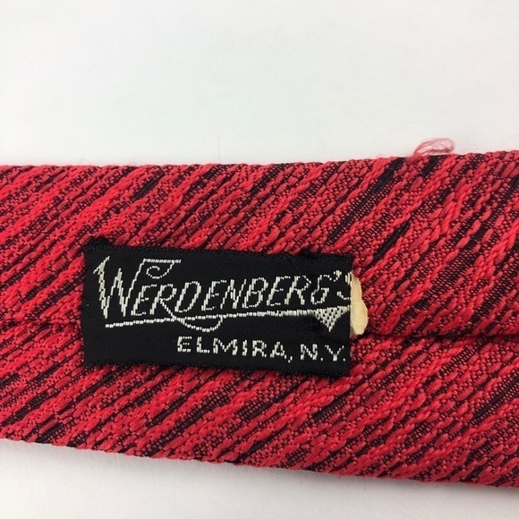 Werdenbergs Mens Tie, Red Polyester - Picture 5 of 6